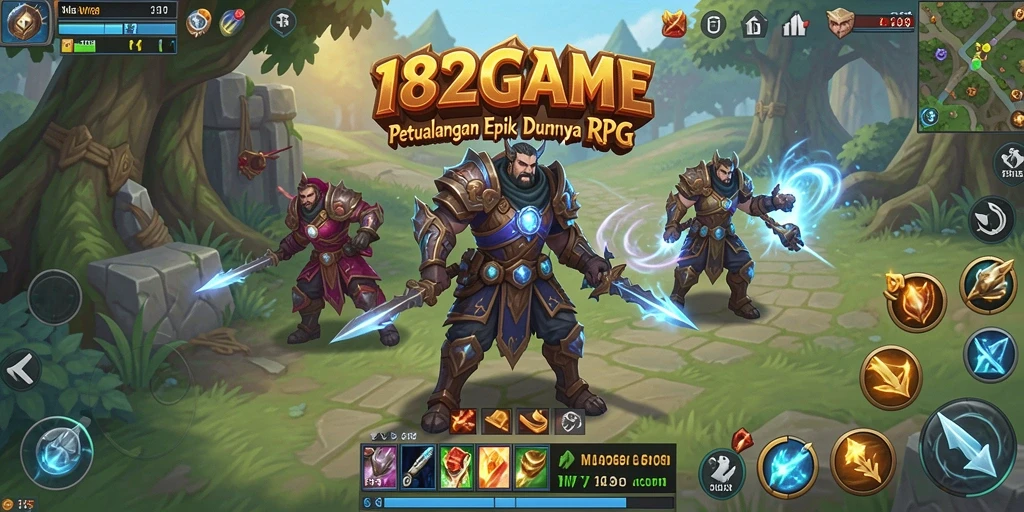 Screenshot 182GAME menampilkan aksi seru dalam pertempuran RPG.