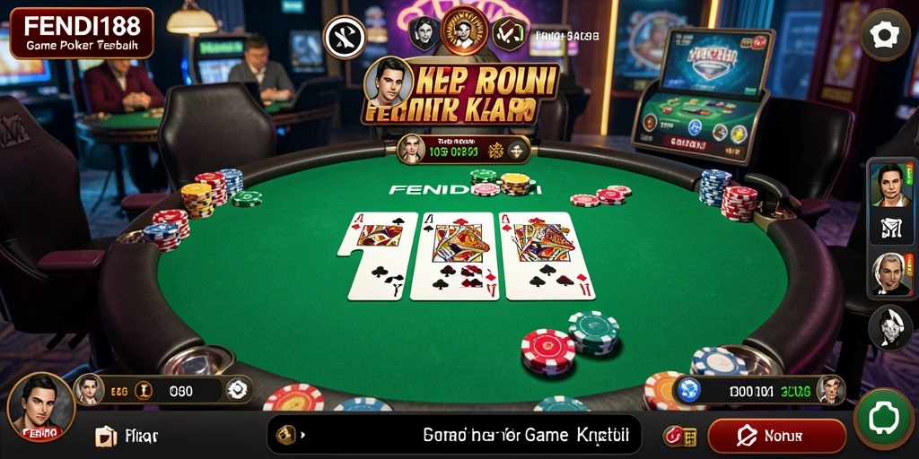 Tampilan utama dari gameplay Poker di FENDI188 yang menarik.