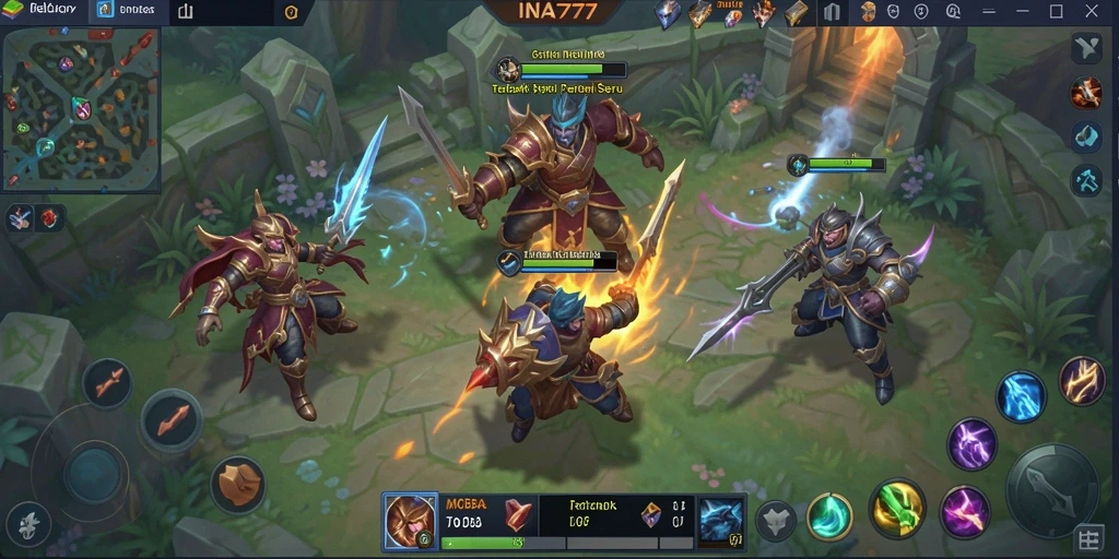 Tampilan gameplay seru di arena pertarungan MOBA.
