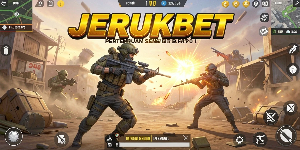 Tangkapan layar memperlihatkan gameplay Battle Royale yang seru di JERUKBET.