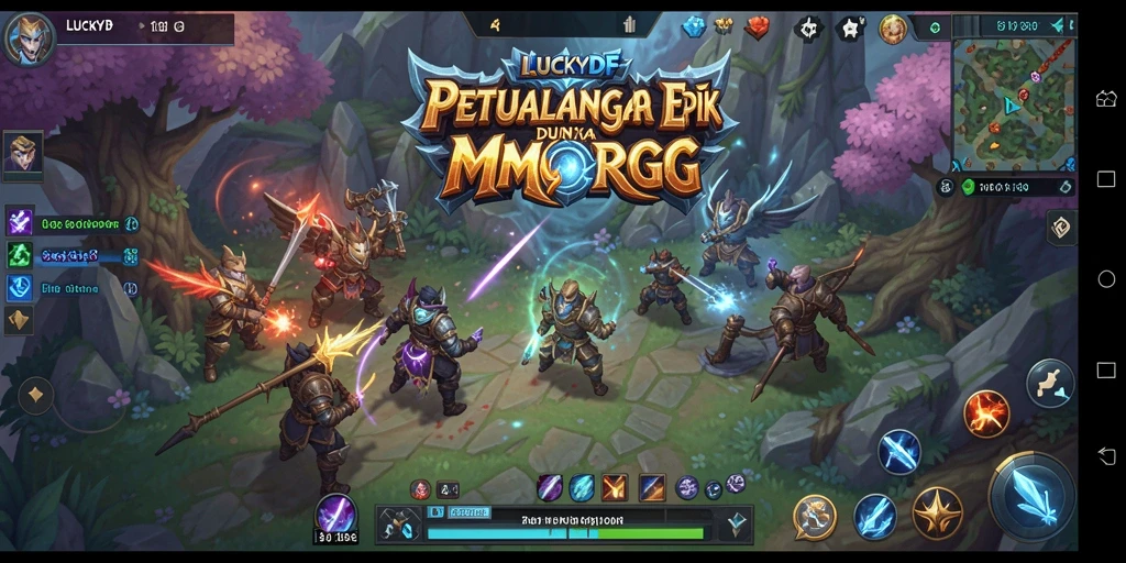Tangkapan layar gameplay LUCKYDF yang menggambarkan pertarungan epik.