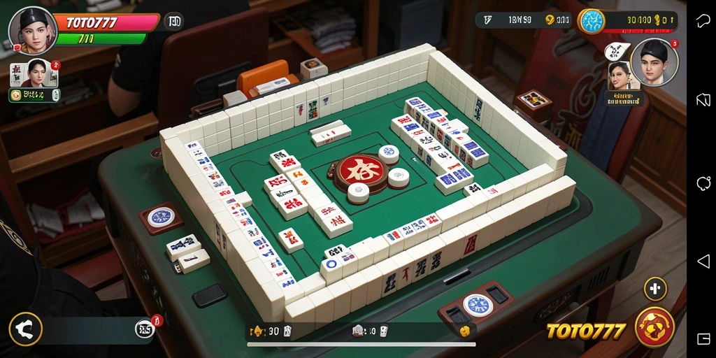 Screenshot gameplay TOTO777 menunjukkan aksi seru Mahjong.
