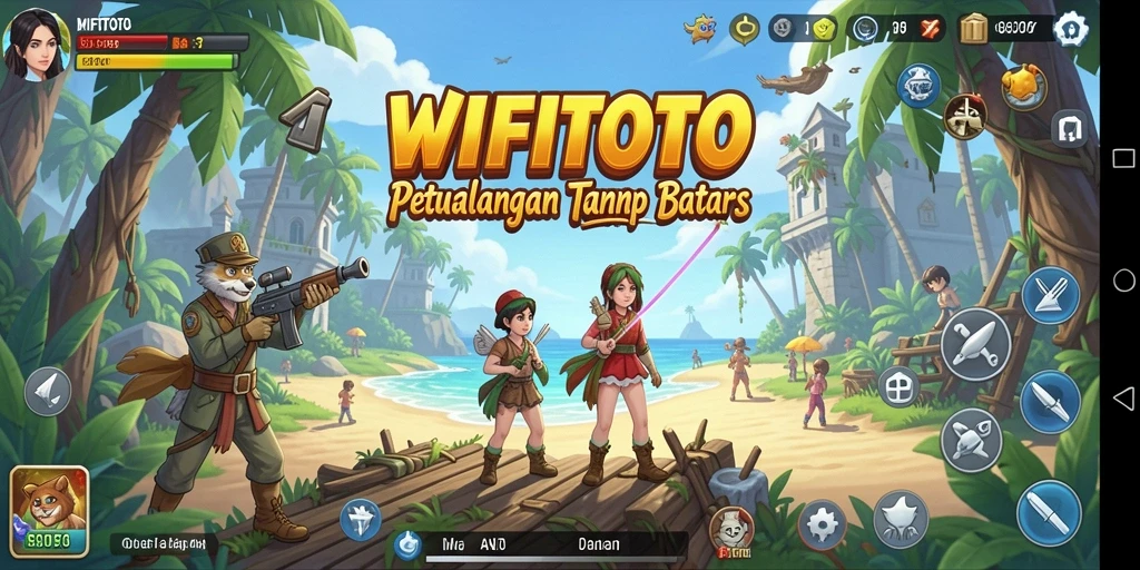 Screenshot gameplay yang menampilkan dunia petualangan WIFITOTO.